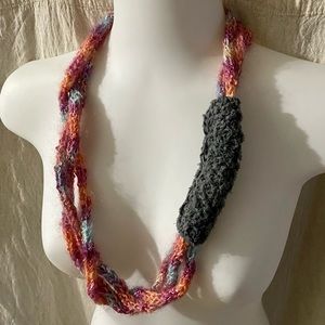 Boho Pastel Rainbow Boho Knitted Rope Necklace - NWT